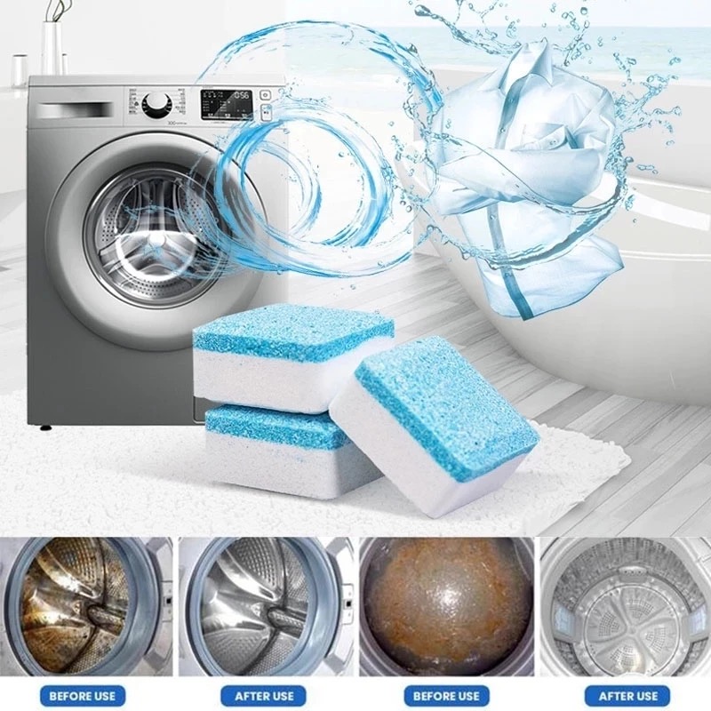 12 Pcs Washing Machine Cleaner Effervescent Tablet High efficiency Sterilization Anti mildew Deep Cleaning