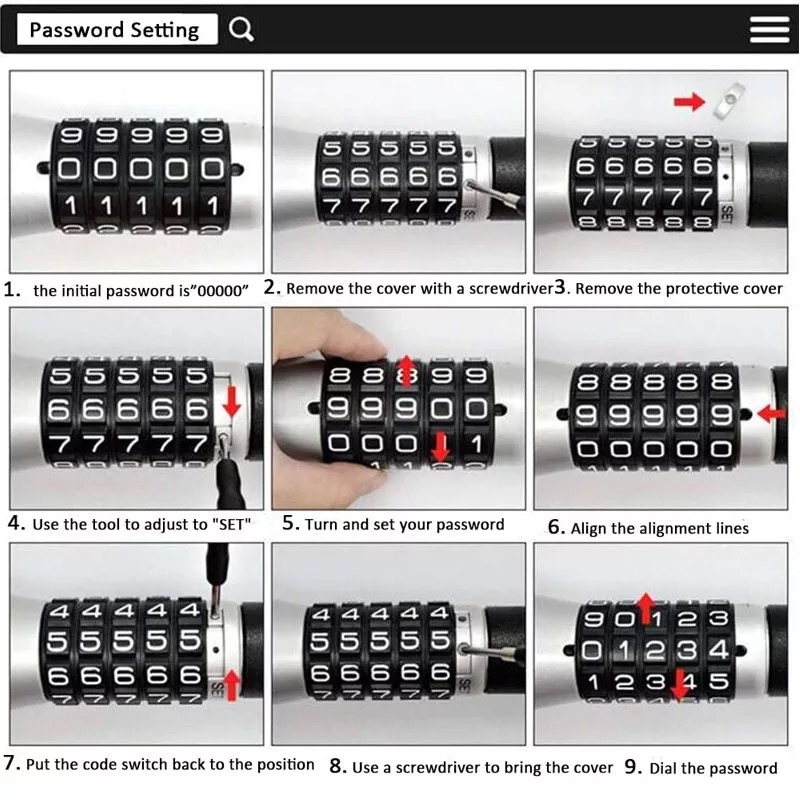 Car Steering Wheel Lock Anti Theft Security Extendable Device Retractable Keyless Password 5 Coded