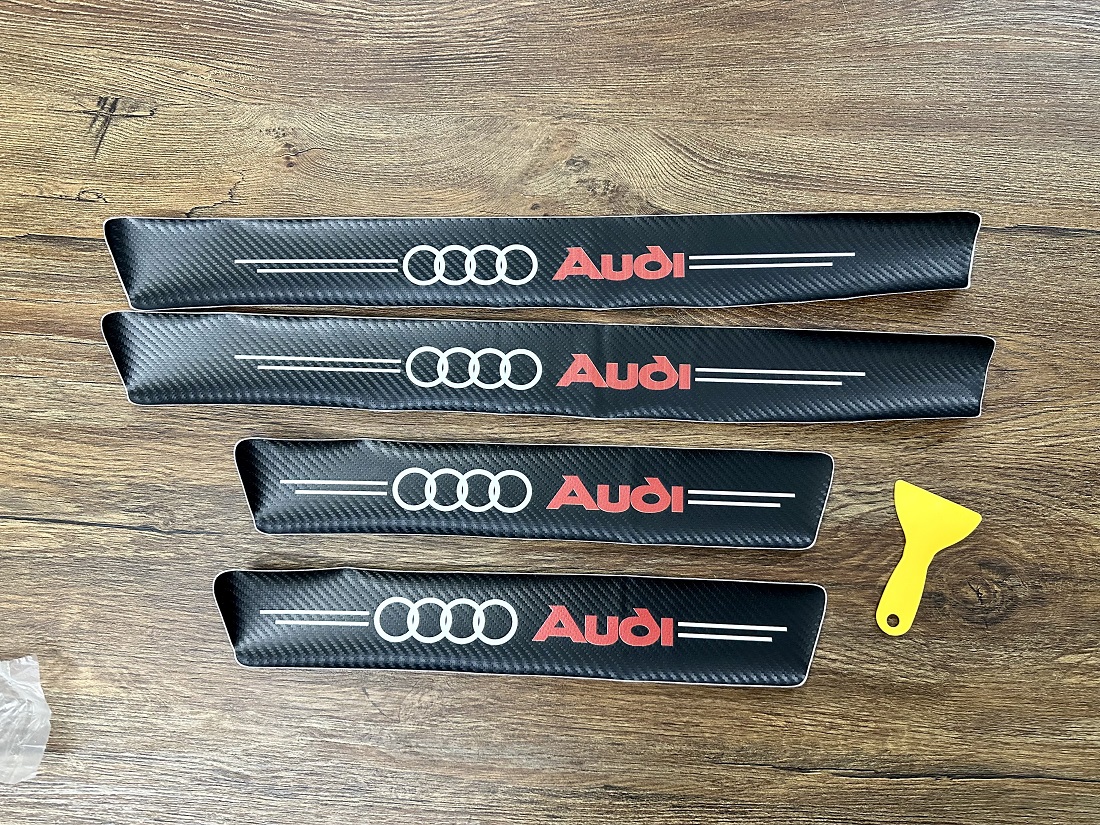 4Pcs Car Door Carbon Fiber Anti Stepping Protection Stickers Audi