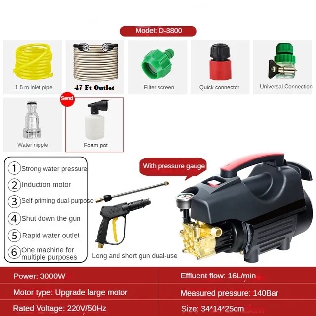 High Pressure Cleaning Water Gun Portable Small Car Washing Machine Car Washing Household Pump 