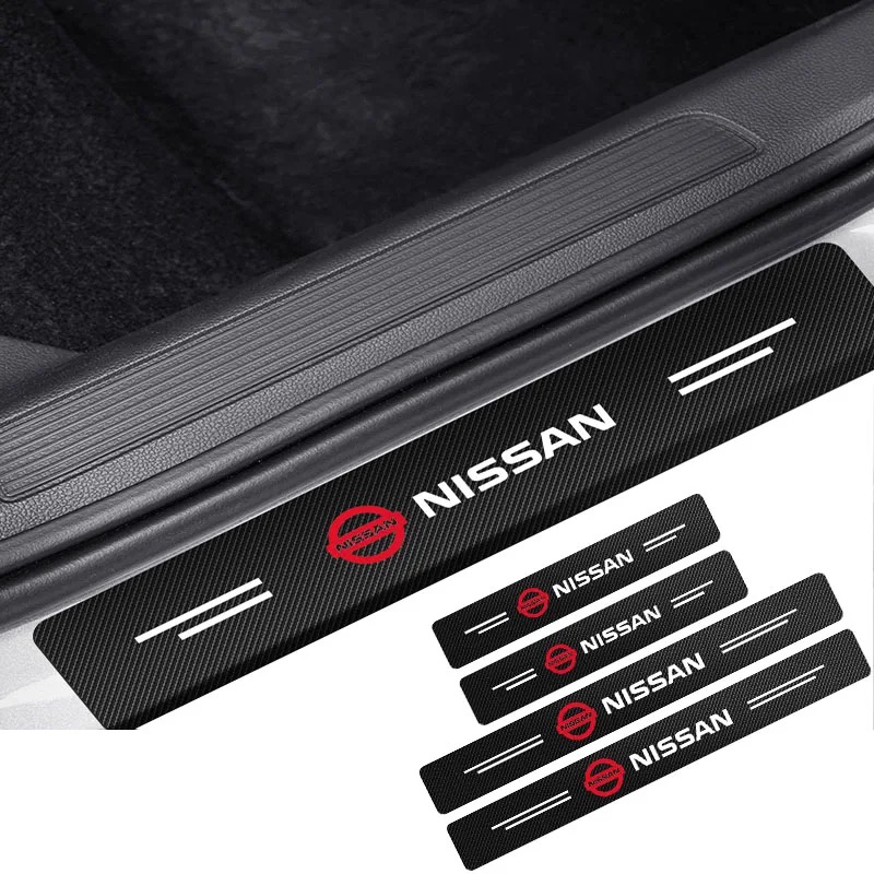 4Pcs Car Door Carbon Fiber Anti Stepping Protection Stickers Nissan