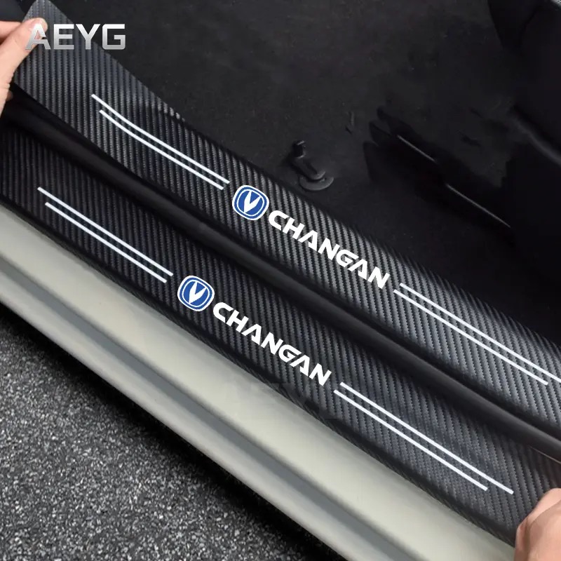 4Pcs Car Door Carbon Fiber Anti Stepping Protection Stickers Changan