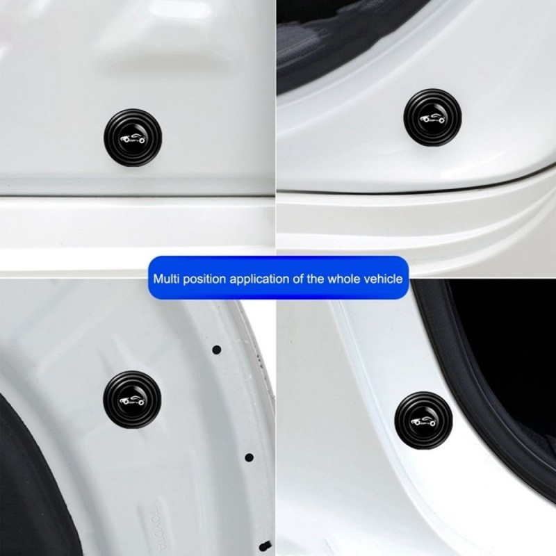 20 Pcs Door Shock Absorber Pads Buffer Bumper Pads Shock Absorption Sound Insulation Rubber Black with car logo