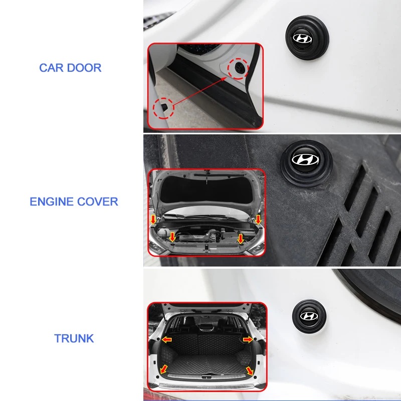 20 Pcs Door Shock Absorber Pads Buffer Bumper Pads Shock Absorption Sound Insulation Rubber Hyundai