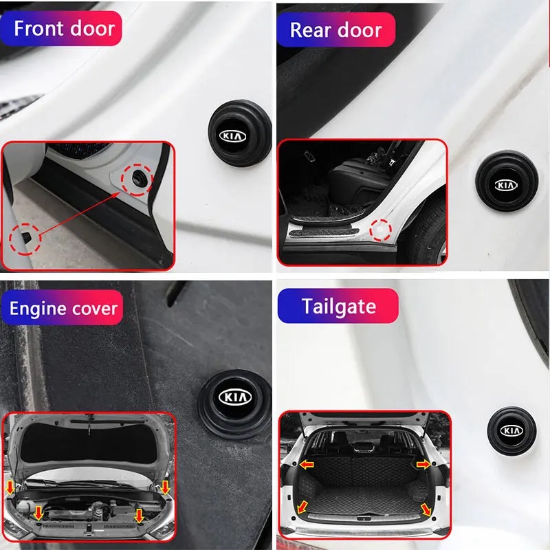 20 Pcs Door Shock Absorber Pads Buffer Bumper Pads Shock Absorption Sound Insulation Rubber KIA