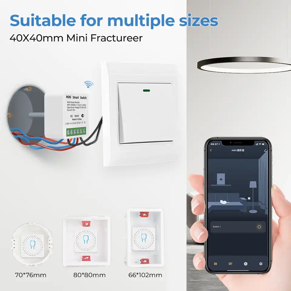 WiFi MiNi Smart Switch 16A 2-way Control Timer Wireless Switches Work For Alexa Google Home