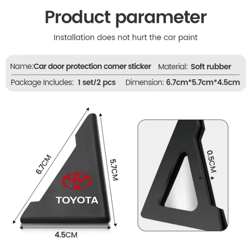 4 pcs Car Anticollision Protector Car Door Corner Cover Bumper Rubber Toyota