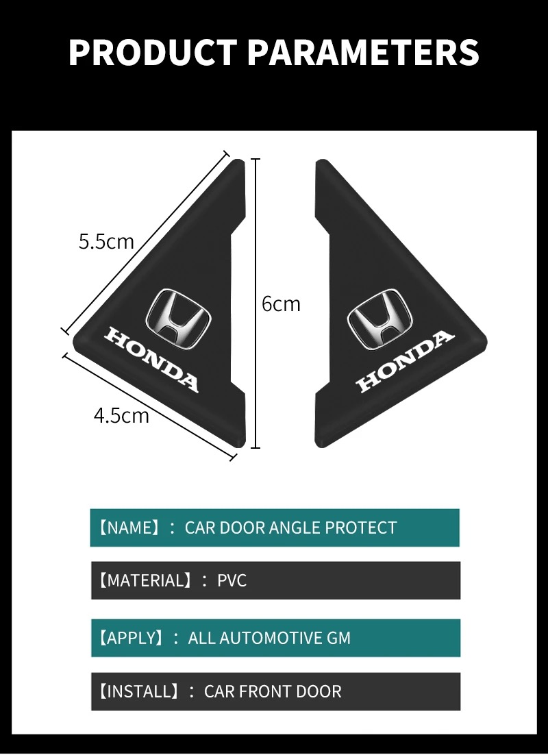 4 pcs Car Anticollision Protector Car Door Corner Cover Bumper Rubber Honda