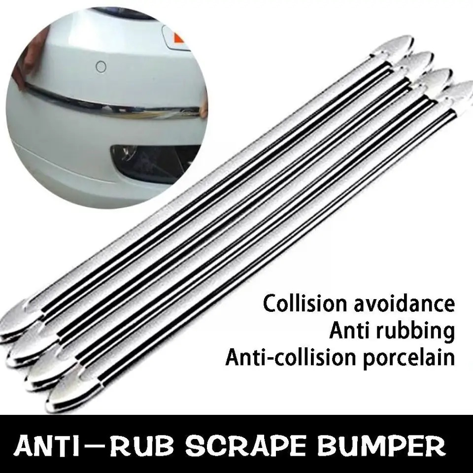 4 Pcs Car Edge Anti-collision Strip Bumper Protector Protective Anti-rub Guard Crash Bumper