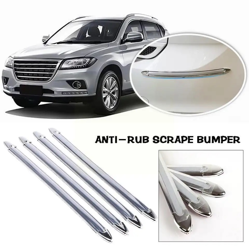 4 Pcs Car Edge Anti-collision Strip Bumper Protector Protective Anti-rub Guard Crash Bumper