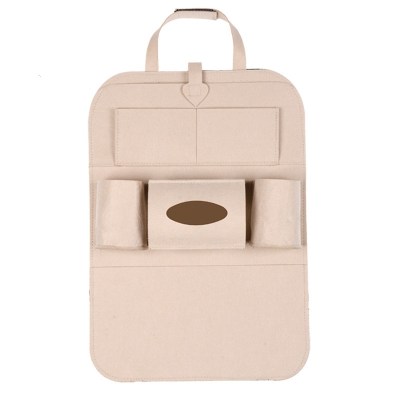 1 PC Car Seat Back Organizer Kids Kick Mats Protectors Beige