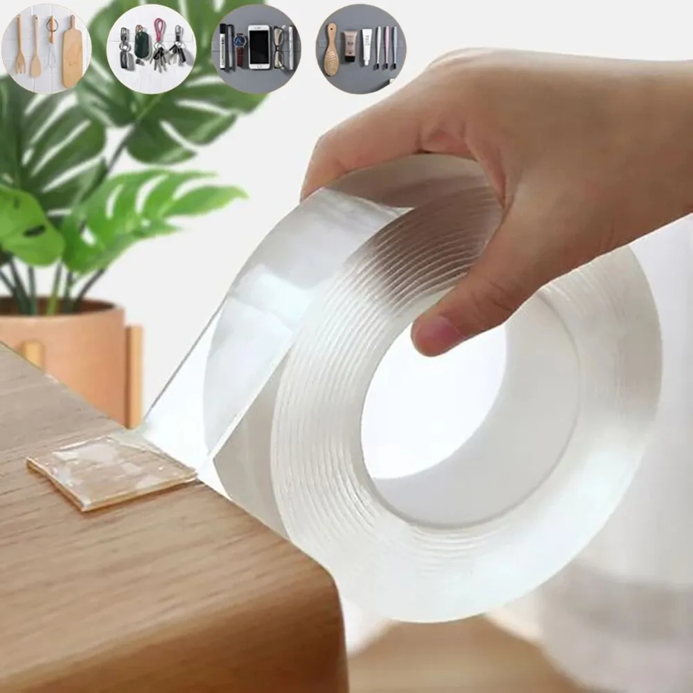 5M Nano Double Tape Heavy Duty Transparent Adhesive Strips Strong Sticky Multipurpose Reusable Waterproof Mounting Tape