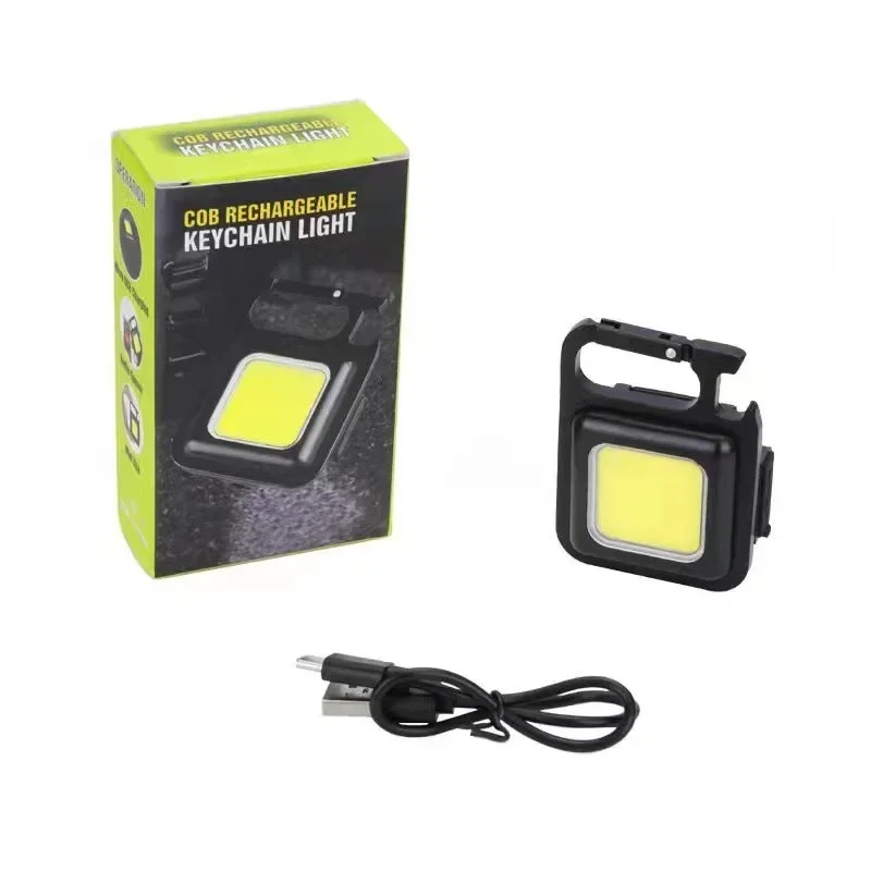 Mini Cob Keychain Light Multifunctional 3 Modes Led Pocket Work Lights Portable Flashlight Outdoor Camping Corkscrew Lamps