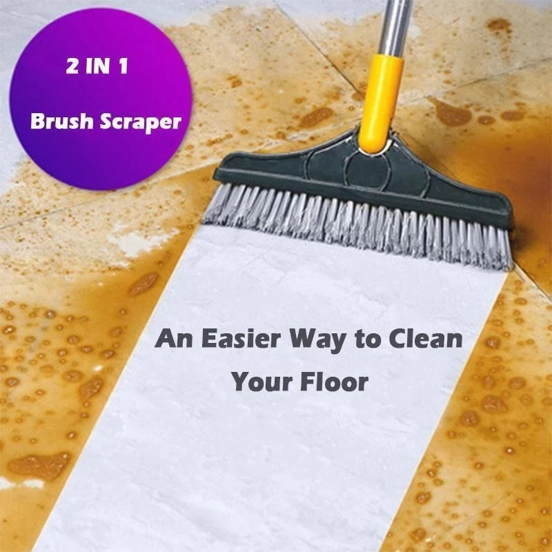 Bathroom Cleaning Brush for Cracks, Grout and Walls with Long Handle and Hard Bristles