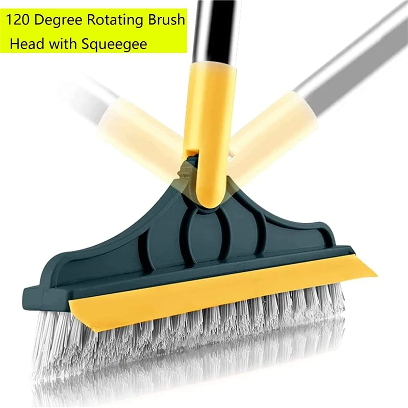 Bathroom Cleaning Brush for Cracks, Grout and Walls with Long Handle and Hard Bristles