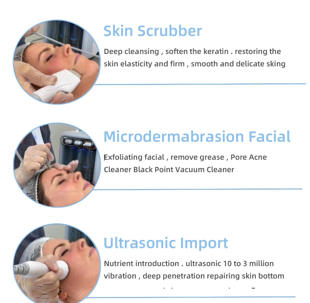 7 in1 H2-O2 Hydro Dermabrasion RF Bio-lifting Spa Facial Hydro Microdermabrasion Machine