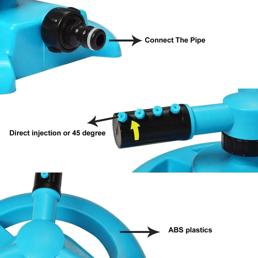 Automatic Rotating Garden Lawn Circle Rotating Water Sprinkler 12 Nozzles Garden Pipe
