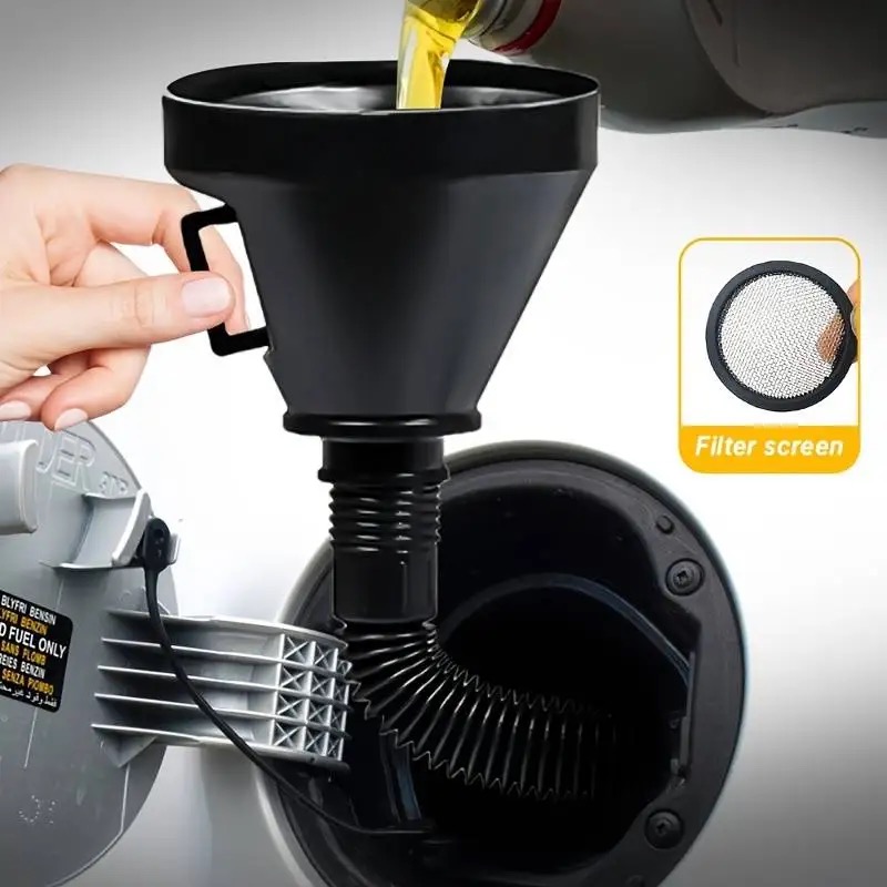 Engine Refueling Funnel with Filter for Car Truck Motorcycle Oil Gasoline Filling Strainer Telescopic Catheter Funnels Tool