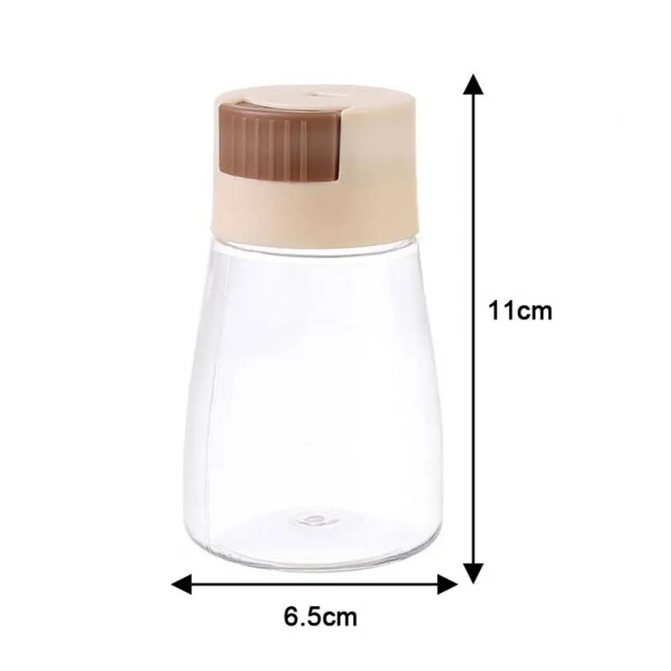 Pack of 3 Salt Shaker Clear Precise Control Quantitative Each Press 0.5g Pepper Spice Dispenser Measuring Seasoning Bottle Kitchen Gadgets