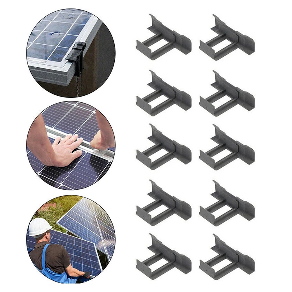 10 Pcs Clamp Solar Mount Clip Solar Panel Water Drain Mount Plastic 30 MM