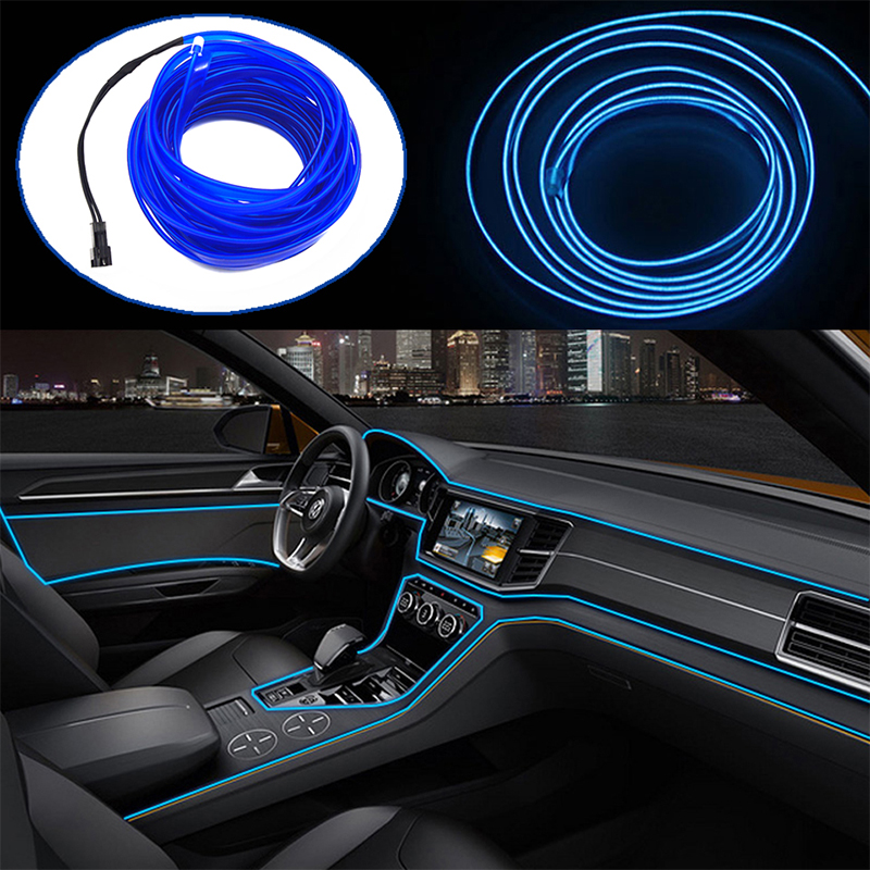 6 Feet  EL Wire Flash Rope Cable LED Strip Flexible Neon Light Blue
