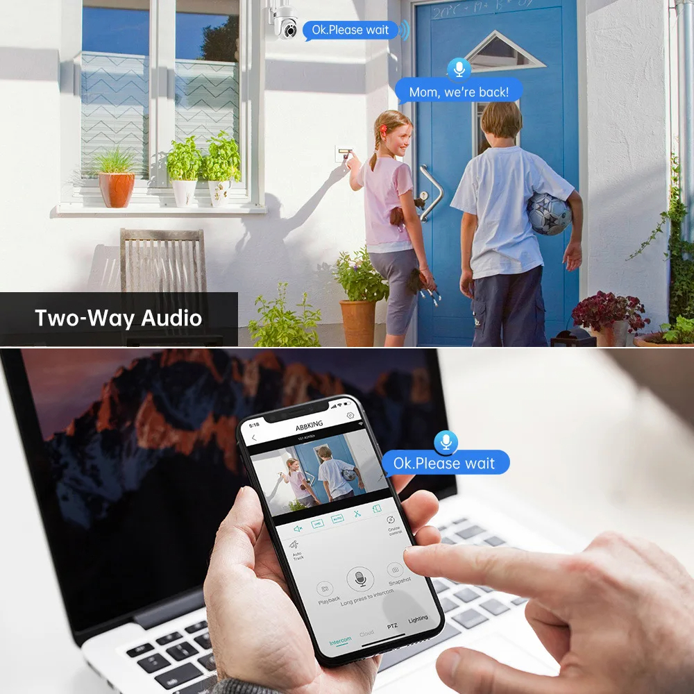 Ptz Wifi Camera Hb66 2mp 1080p Outdoor Cctv Security Camera 4x Digital Zoom Wireless Ai Human Detection With Pixlinkcam App