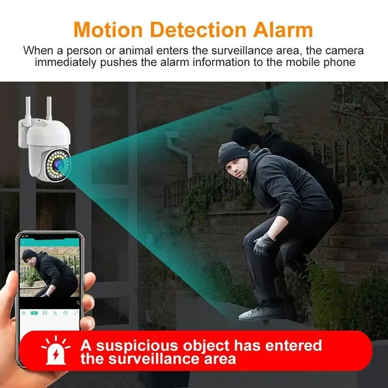 Ptz Wifi Camera Hb66 2mp 1080p Outdoor Cctv Security Camera 4x Digital Zoom Wireless Ai Human Detection With Pixlinkcam App