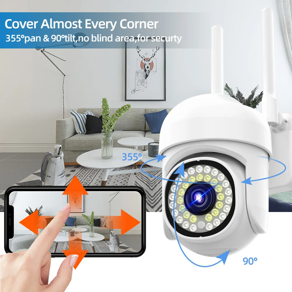 Ptz Wifi Camera Hb66 2mp 1080p Outdoor Cctv Security Camera 4x Digital Zoom Wireless Ai Human Detection With Pixlinkcam App