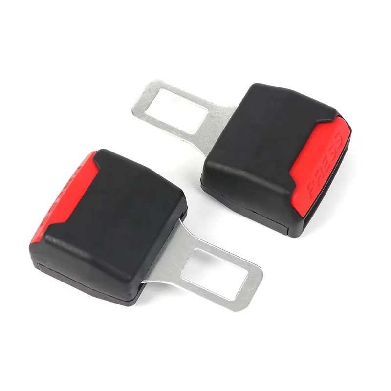 2pcs Car Seat Belt Clip Extension Plug Car Safety Seat Lock Buckle Black