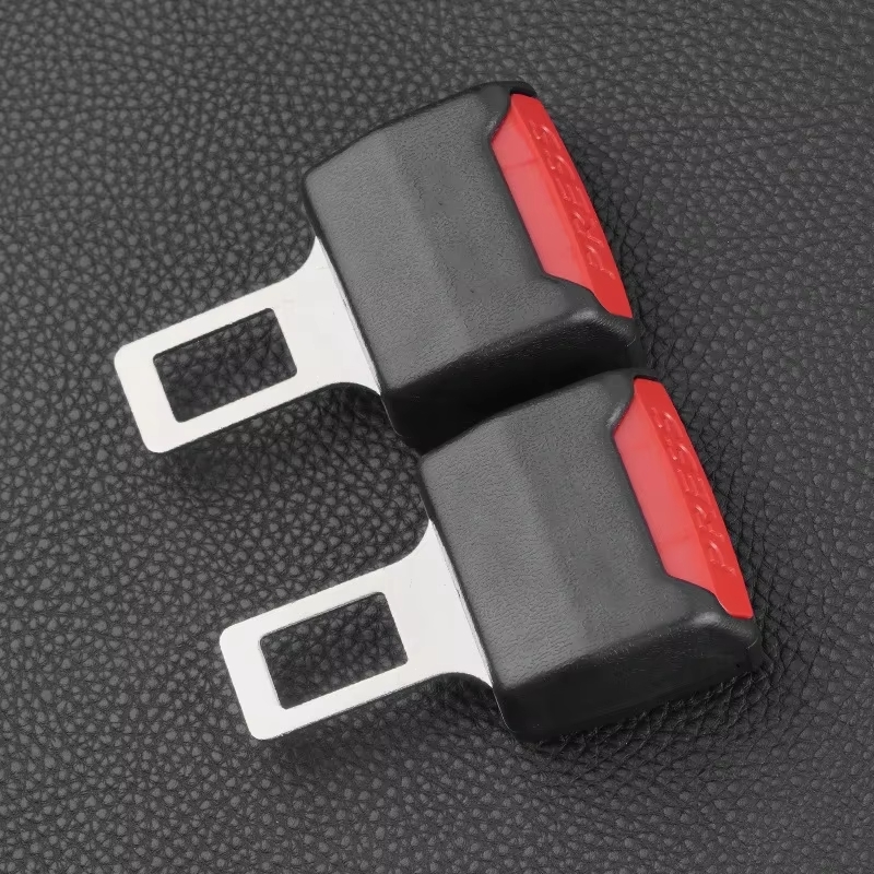 2pcs Car Seat Belt Clip Extension Plug Car Safety Seat Lock Buckle Black
