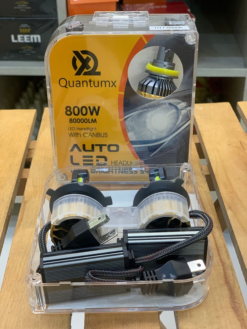 2 Pcs Quantumx LED Headlight 80000 Luminous 6000K  H11 Head lamp 800W
