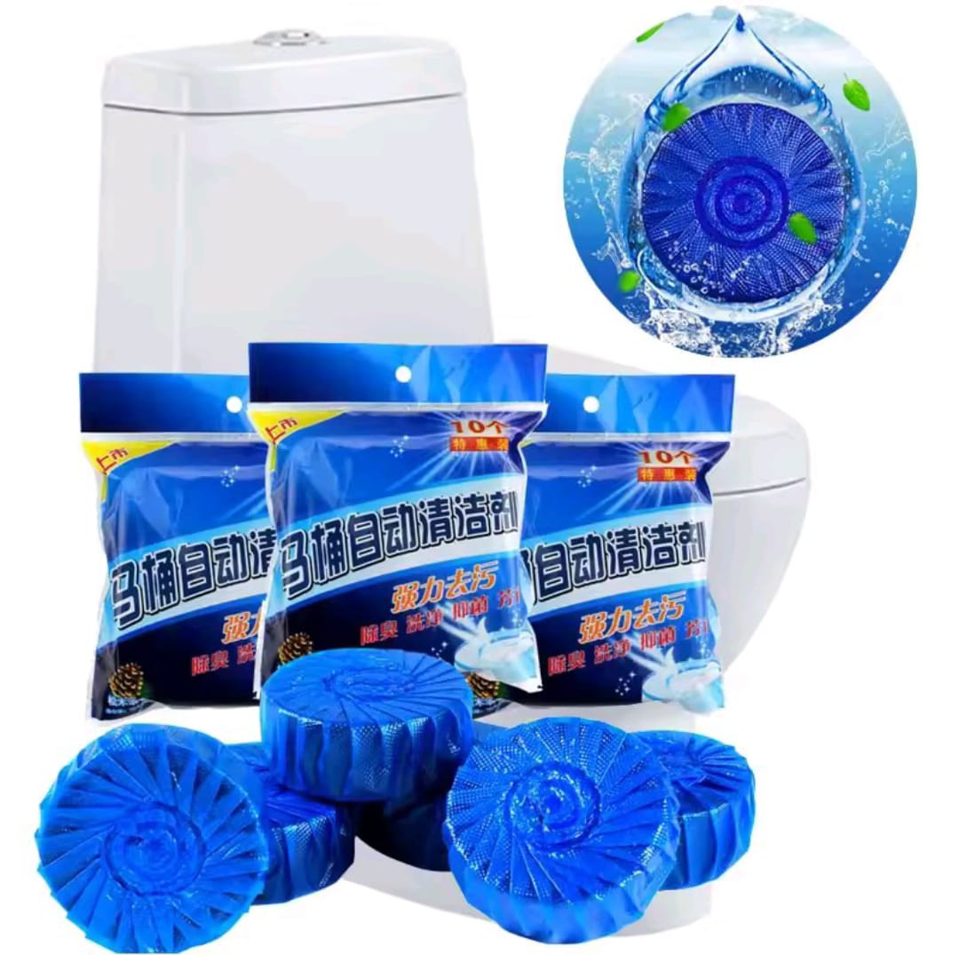 Flushing Blue Bubble Toilet Bowl Cleaner Bathroom Freshener WC Tablets Cleanning Flush