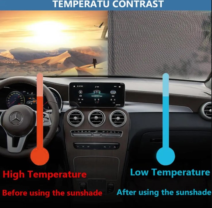 Front Car Retractable Windshield Sun Shade Visor Folding Cover