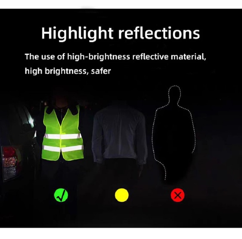Safety High Visibility Reflective Vest Night Cycling Adjustable For Night Jogging Biking Runing