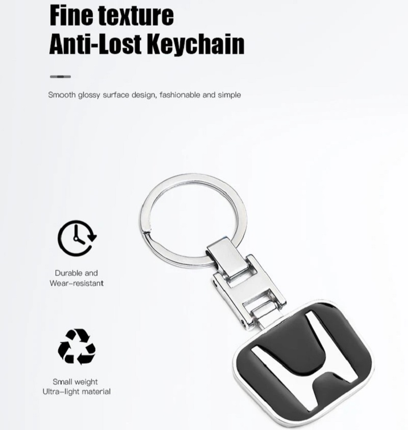 1Pc Car Keychain Metal Key Rings For Honda
