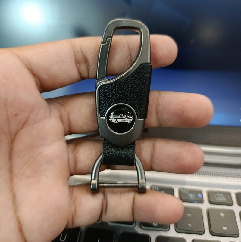 Car Anti Lost Metal Keychain 3D Styling Badges Key Ring