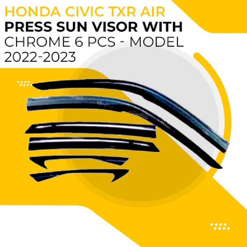 Honda Civic TXR Air Press Sun Visor 6 Pcs  2022 With Chrome