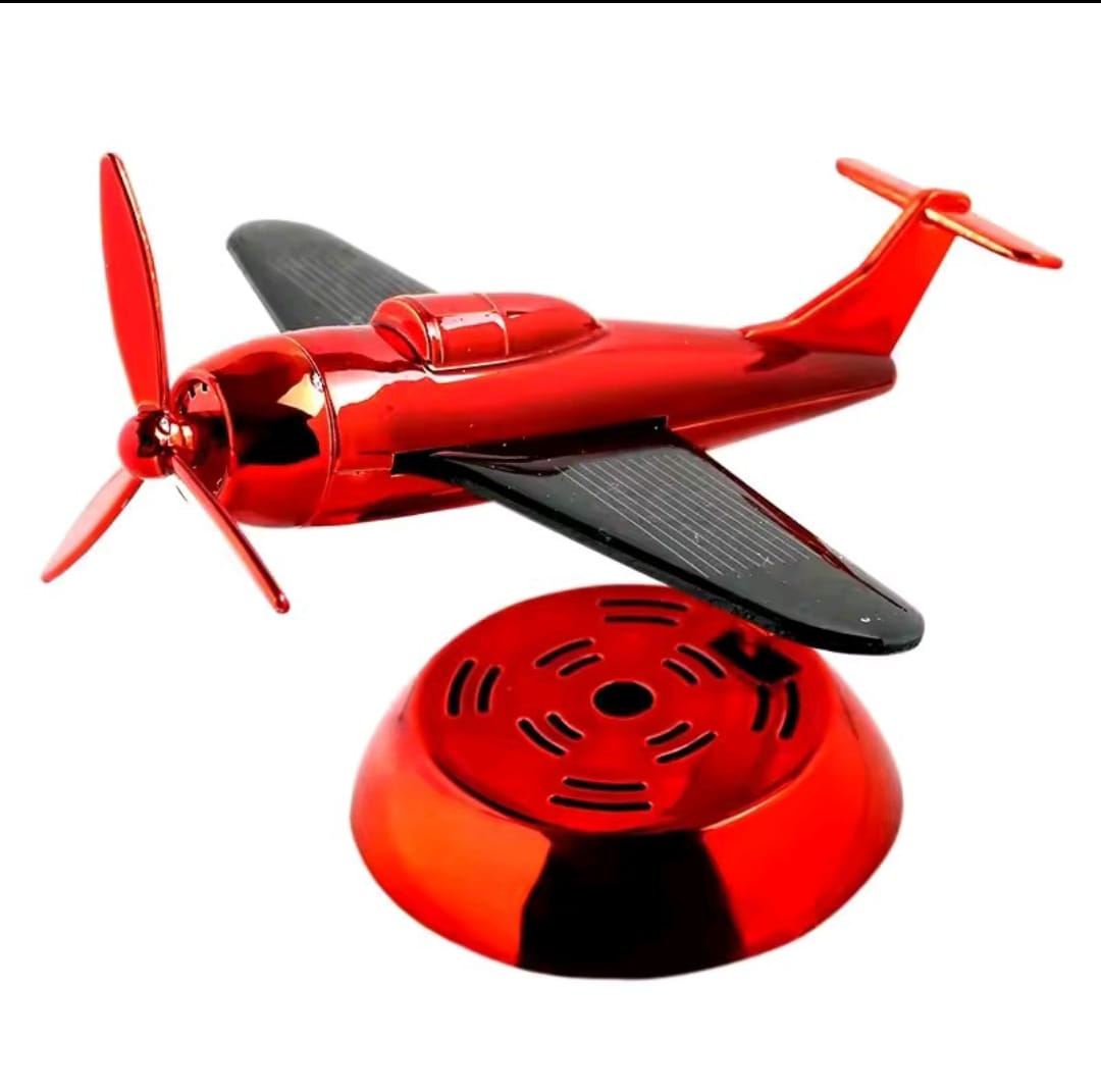 Solar Powered Air Freshener Mini Airplane Blue