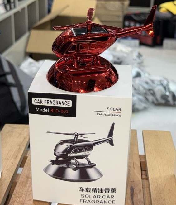 Solar Car Air Freshener Perfume Helicopter Decoration