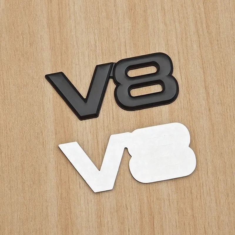 1x Metal V8 Emblem Car Engine Logo V-8 Turbo Racing