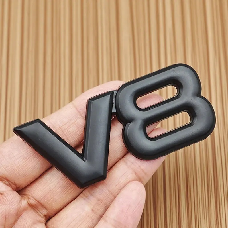 1x Metal V8 Emblem Car Engine Logo V-8 Turbo Racing