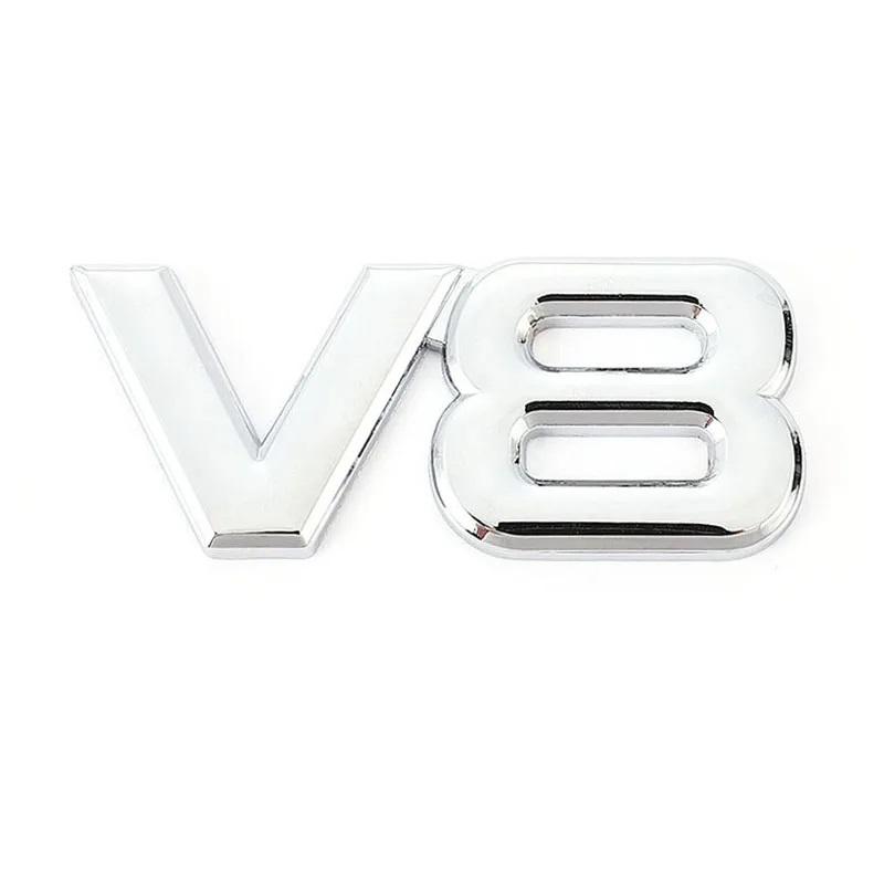 1x Metal V8 Emblem Car Engine Logo V-8 Turbo Racing