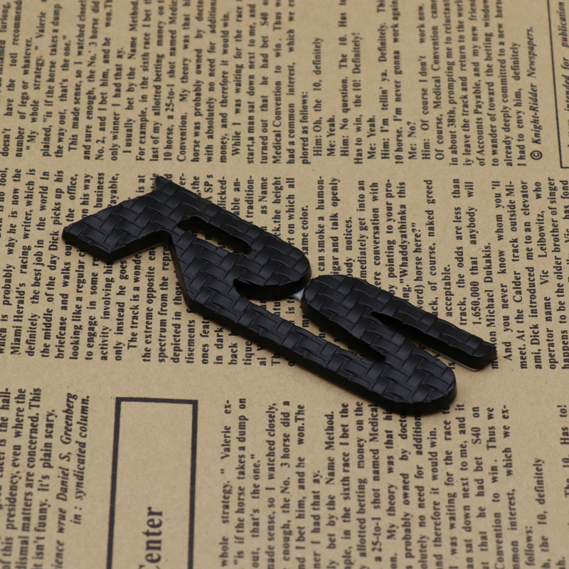 Metal Car Logo RS Logo Black Carbon