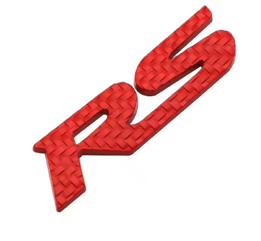 Metal Car Logo RS Red