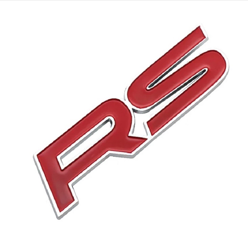 Car Metal Logo RS Red Silver
