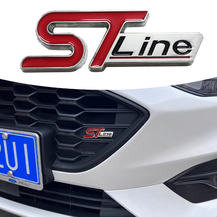 ST-Line Metal Logo Red Silver