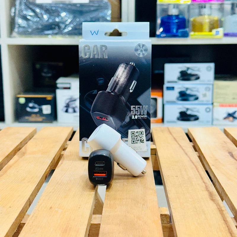 55 W 3.0A Dual USB Car Charger QC3.0 Fast Charging PD Phone Charger