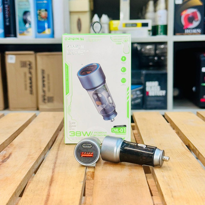 38W USB+Type-C Car Chargers Dual Ports Fast Charging