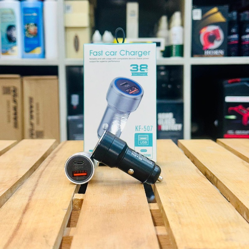 Metal Body Ultra Compact Dual Port 38W PD Car Charger USB C Fastest Mini Charging Adapter
