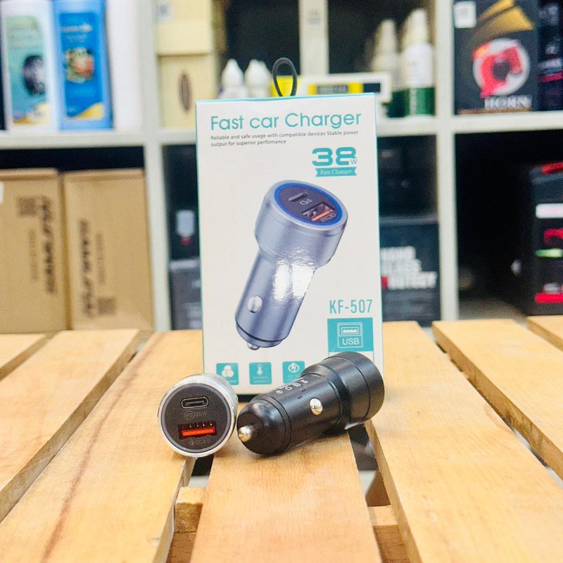 Metal Body Ultra Compact Dual Port 38W PD Car Charger USB C Fastest Mini Charging Adapter